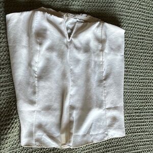 Free People Elegant White Satin Top